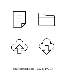 Dateiordner-Hochladen und Herunterladen von Symbolen für modernes Websystem