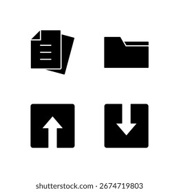 Cargar de carpetas de archivos y conjunto de iconos de Descarga para el sistema de Web moderno
