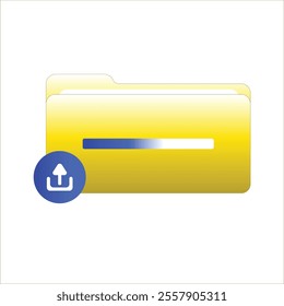 File and folder upload icon with flat design style and gradient