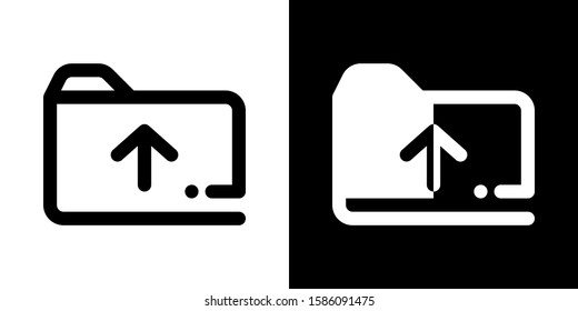 File Folder Upload Icon Set - Business