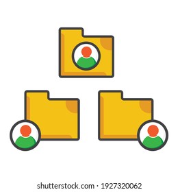 file folder with user icon. file folder illustration. Flat vector icon. can use for, icon design element,ui, web, app.