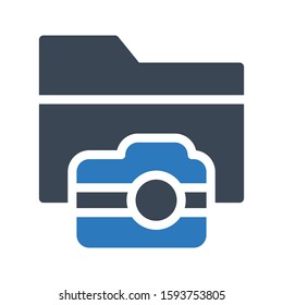 file folder vector glyph color icon 