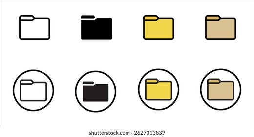 File folder vector icon. File folder. File folder button. For your website, logo, app, UI design. Illustration, isolated on white background.