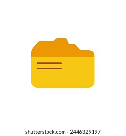 File folder vector icon. Colorful cloud file storage logo. Open vector document. A simple directory icon on the desktop. Vector illustration of storage.