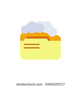 Icono de Vector de carpeta de archivos. Colorido logotipo de almacenamiento de archivos en la nube. Abra el documento de Vector. Un icono de directorio simple en el escritorio. Ilustración vectorial de almacenamiento.