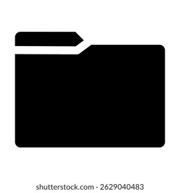 File folder vector icon. File folder in flat style. File folder. Black Folder icon, on white background, eps 10.