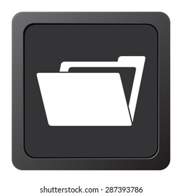 File Folder  - vector icon on a grey button