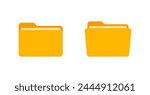 File folder vector icons. File folder in flat style. File folders. Yellow Folder icons