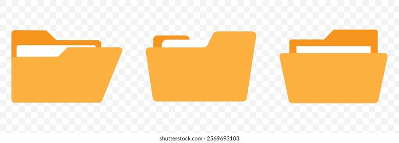 File folder vector icons. File folders. File folder buttons. File vector icons. Folder in flat style. Yellow folder icons. eps 10.