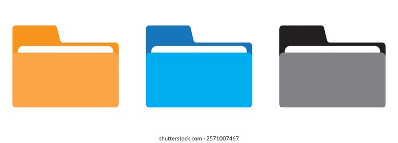 File folder vector icons. File folders. File folder buttons