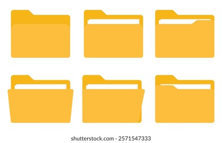 File folder vector icons. File folders. File folder buttons