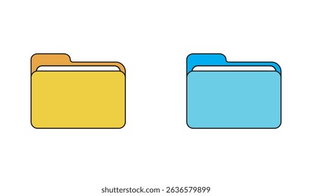 File folder vector icons. File folders. File folder buttons