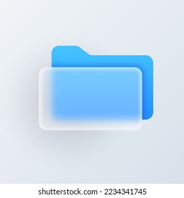 File folder vector modern trend icon in style of glassmorphism with gradient, blur and transparency. Documents information folders, organizing storage of data in web application