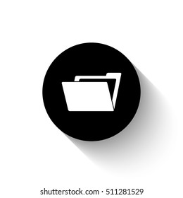 File Folder - white vector  icon with shadow