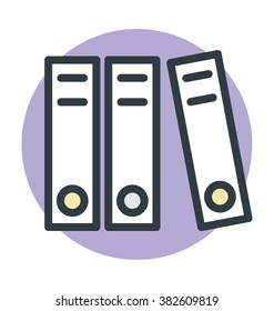 File Folders Colored Vector Icon