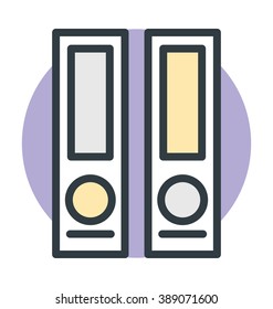File Folders Colored Vector Icon 