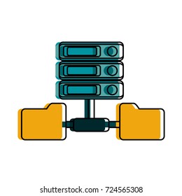 file folders connected to servers icon image 