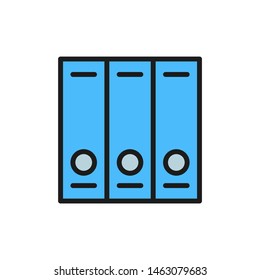 File folders flat color icon.