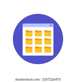 file folders icon in flat design