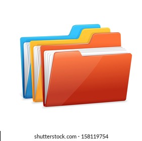 File folders icon isolated on white