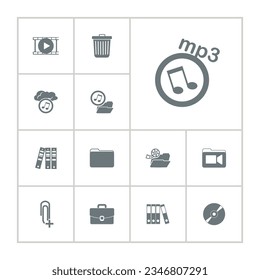 file and folders icon set with document binders