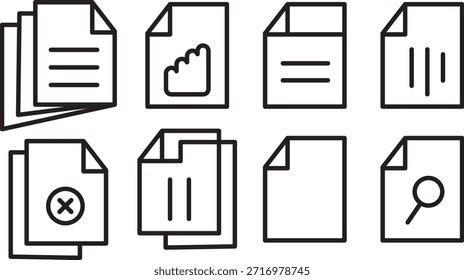 Iconos de carpetas de archivos diseño plano de Botón de hoja simple,
