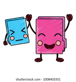 file folders kawaii icon image 