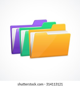 File Folders Set. Filing and archiving data. Vector illustration