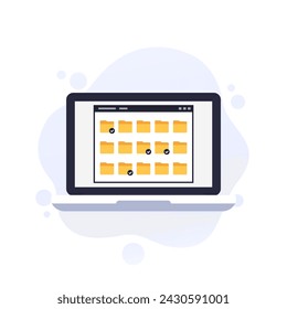 file folders ui design, vector