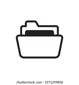 File Folders Vector Solid Style Icon. Data Storage Symbol EPS 10 File