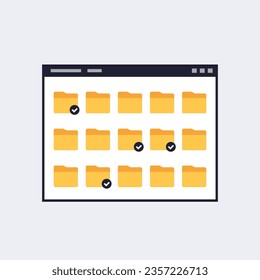 file folders vector ui design