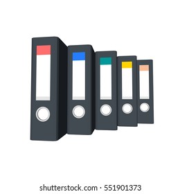 File folders.Isolated on white background. 3d Vector illustration.