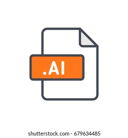 File format document icon colored ai