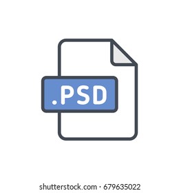 File format document icon colored psd