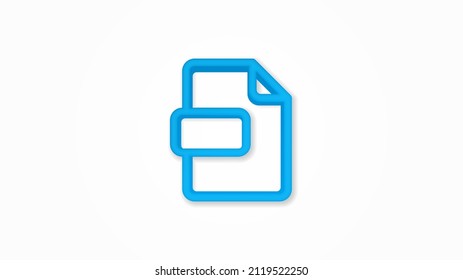 file format, document realistic icon. 3d vector illustration. Isolated line color pictogram. Transparent shadows