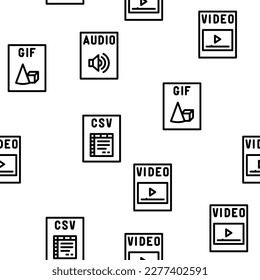 file format document vector seamless pattern thin line illustration