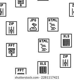 file format document vector seamless pattern thin line illustration