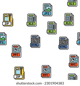 file format document vector seamless pattern thin line illustration