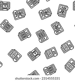 file format document vector seamless pattern thin line illustration