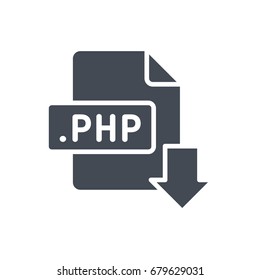 File format download silhouette icon php