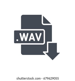 File format download silhouette icon wav