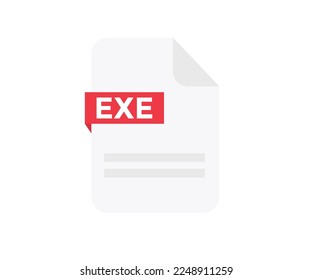 File format EXE logo design. Document file icon. Element for applications, web sites, data services. Format and extension of documents vector design and illustration.
