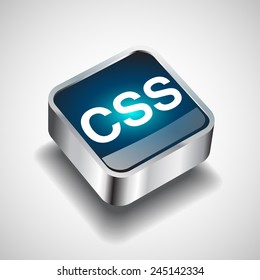 File format or file extension CSS icon for interface applications and websites isolated on white background. illustration