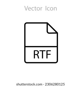 File format or file extension RTF vector illustration on white background..eps