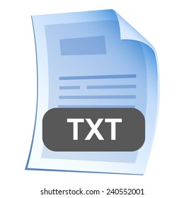 File format or file extension TXT icon for interface applications and websites isolated on white background. Vector illustration