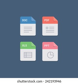 File Format Flat Icon Set