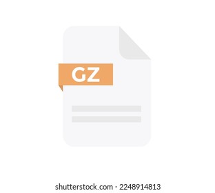 File format GZ logo design. Document file icon, internet, extension, sign, type, presentation, graphic, application. Element for applications, web sites, data services vector design and illustration.
