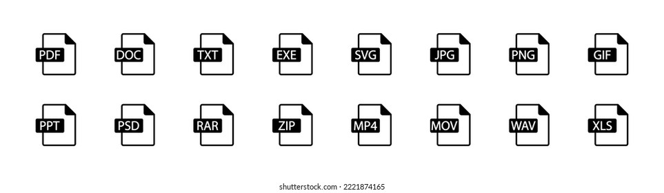 File Format Icon. Document Format Symbol. Vector Isolated Sign.