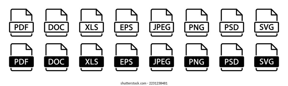 File format icon. Document format file icon, vector illustration svg