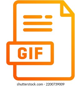 file format icon group created in orange gradient style